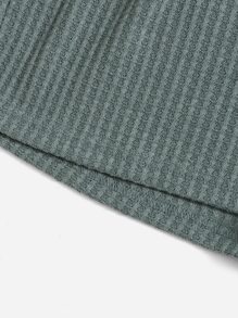 SHEIN EZwear Shorts unicolor tejido de canalé de cintura elástica