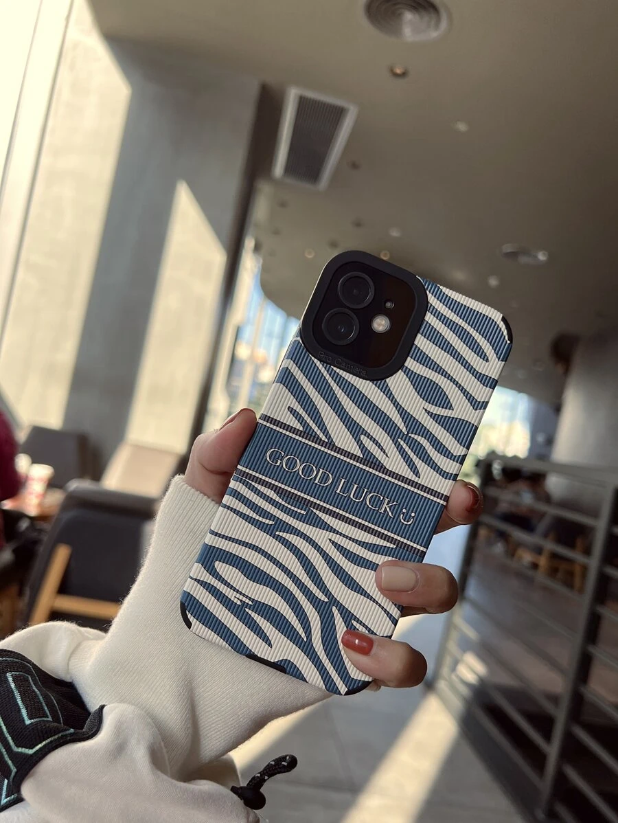 斑馬紋手機殼,適用於iphone 11、iphone 13、iphone 14 Pro Max - 黑色 - 查看 1