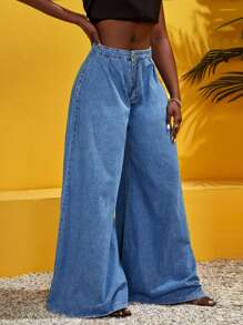 SHEIN SXY Jeans cremallera de pierna ancha