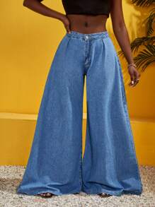 SHEIN SXY Jeans cremallera de pierna ancha
