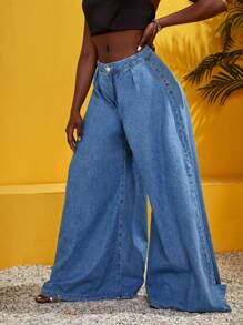 SHEIN SXY Jeans cremallera de pierna ancha