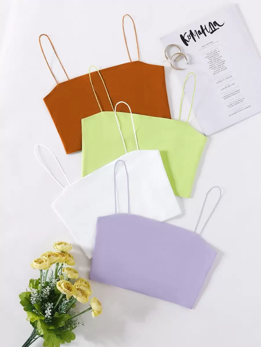 Lunelith SHEIN Lunessa 4pcs Solid Cami Top