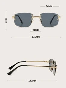 Men Rimless Fashion Glasses - Dark Grey - View 4