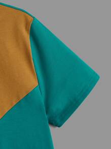 SHEIN Boys Letter Graphic Colour Block Tee - Multicolor - View 3