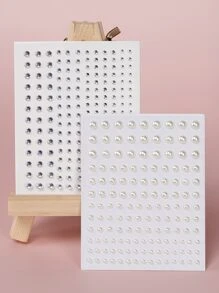 2pcs Multicolor 3d Faux Pearl & Gemstone Face Stickers For Diy Decoration, Music Festival, Y2k Makeup & Party - Multicolor - View 2