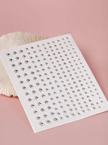 2pcs Multicolor 3d Faux Pearl & Gemstone Face Stickers For Diy Decoration, Music Festival, Y2k Makeup & Party - Multicolor - View 7