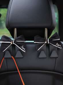 2pcs Bow Design Car Seat Back Hook - Black - View 1