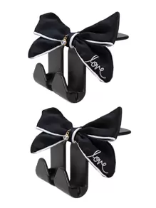 2pcs Bow Design Car Seat Back Hook - Black - View 2