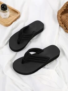 Chanclas minimalista plataforma - Negro - Ver 2