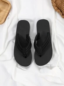 Chanclas minimalista plataforma - Negro - Ver 6