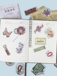80pcs Retro Mixed Pattern Sticker - Multicolor - View 2