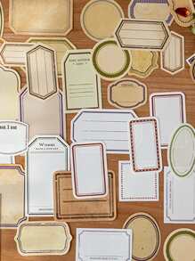 100入組復古材料紙 - 彩色 - 查看 2