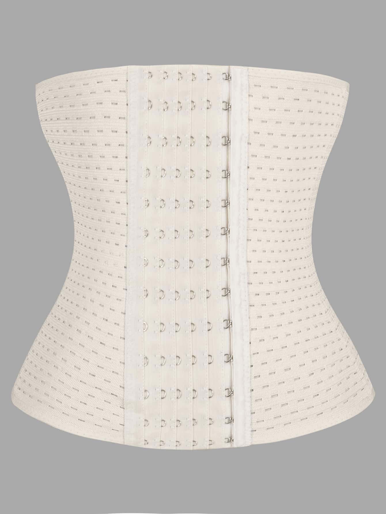 Buckle Front Waist Trainer - Beige - View 1