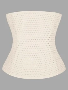 Buckle Front Waist Trainer - Beige - View 2