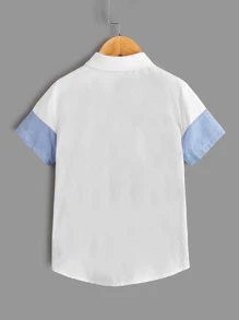 SHEIN Boys Horse Print Colour Block Shirt - Multicolor - View 2