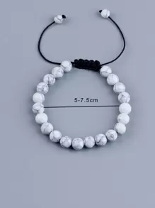 Fashionable and Popular Men Turquoise Beaded Bracelet for Jewelry Gift and for a Stylish Look - White - View 3