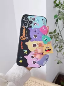 Cartoon Little Monster Chain-Decor Phone Case, Compatible With Iphone 15 Pro Max/14/13/12/11,International Version, Not The Domestic Version - Multicolor - View 1