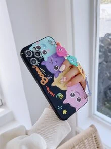 Cartoon Little Monster Chain-Decor Phone Case, Compatible With Iphone 15 Pro Max/14/13/12/11,International Version, Not The Domestic Version - Multicolor - View 3