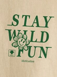 SHEIN 休閒卡通 標語男童上衣