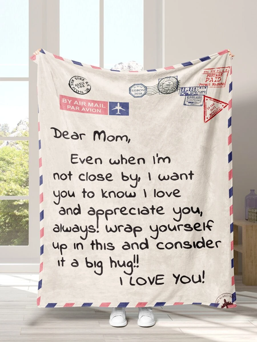 Manta con estampado de slogan - Multicolor - Ver 1