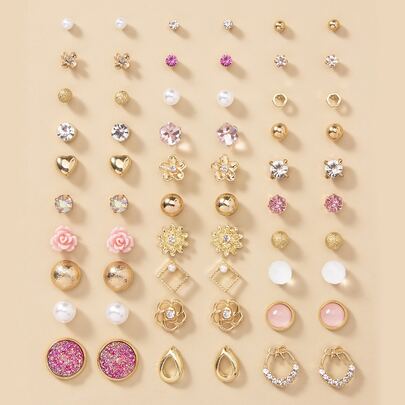 30 cặp Rhinestone Trang trí nội thất Stud Earrings
