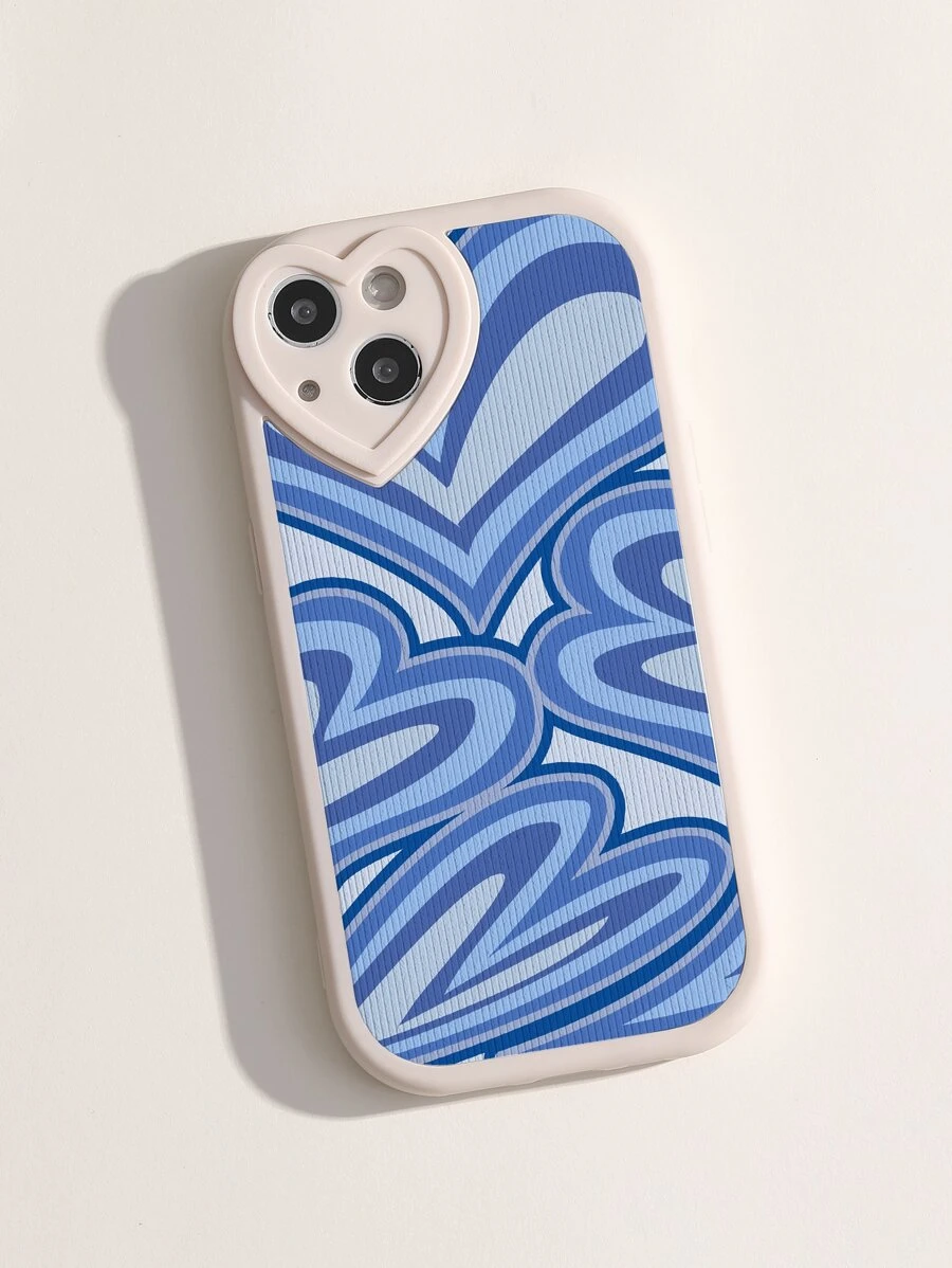 Heart Pattern Fashion Design Phone Case For Daily Use - Blue - View 1