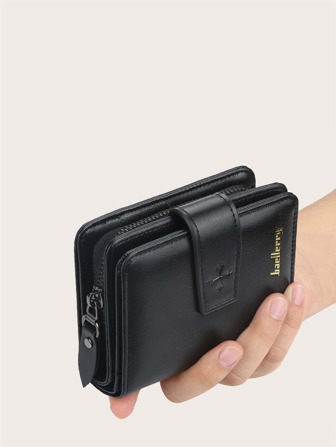 Baellerry 男士字母图案信用卡小号证件窗拉链男士钱包迷你便携式现金拉链双折简约时尚现代商务周年纪念情人节生日礼物情侣男士周年纪念生日礼物简约钱包男士钱包教师礼物送给男朋友的礼物丈夫的礼物叔叔的礼物送给兄弟的礼物男人的礼物理想礼物男士钱包钱包小钱包男士钱包真皮
