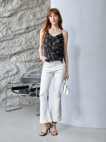 MOTF PREMIUM SILK PRINTED CAMI TOP - Black and White - View 11