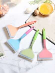 1入組隨機矽膠廚具炊具鍋鏟牛肉肉雞蛋廚房刮刀寬比薩餅烹飪工具鏟不粘鍋鏟 - 彩色 - 查看 1