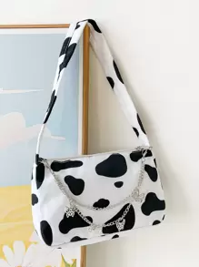 Túi đeo vai thời trang, họa tiết da bò, kiểu dáng casual, dung tích lớn, đa năng, phù hợp cho các bạn nữ tuổi teen, lý tưởng cho công sở, đi làm, kinh doanh, đi lại, mua sắm, du lịch. Là món quà tuyệt vời dành cho bạn bè, người yêu, thầy cô. Cũng thích hợp cho các kỳ nghỉ và ngày lễ. - Đen và trắng - Xem 5
