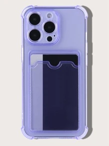 Clear Card Slot Phone Case - Purple - View 1
