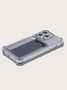Transparent Card Holder Mobile Phone Case - Grey - View 2