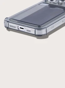 Transparent Card Holder Mobile Phone Case - Grey - View 3