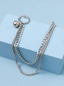 Cadena de pantalón con colgante de baloncesto para hombre - Plateado - Ver 1