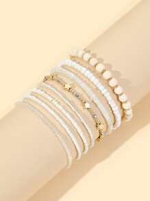 8pcs Star Decor Beaded Bracelet
