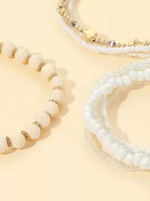 8pcs Star Decor Beaded Bracelet