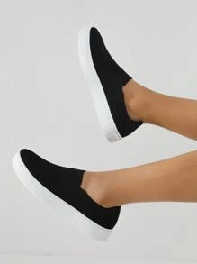 针织一脚蹬运动鞋