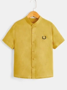 SHEIN 男孩鹿角圖案襯衫