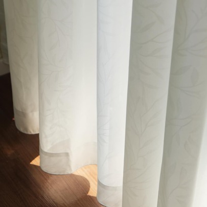 Leaf Pattern Single Panel Sheer Curtain