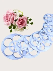 6pcs Plum Blossom Shaped Baking Cookies And Cake Decorations - White - View 2