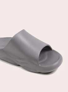 Men Minimalist Bathroom Slippers - Grey - View 3