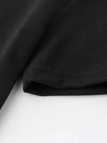 SHEIN Girls Letter Graphic Tee Dress - Black - View 4