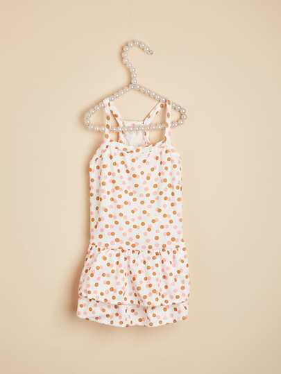 1件粉色波点宠物连衣裙，防掉毛猫咪连衣裙，狗狗背带裙，小型宠物服装