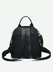 Minimalist Classic Backpack With Small Pouch School Bag For Graduate, Teen Girls, Freshman, Sophomore, Junior & Senior In College, University & High School, Perfect For Outdoors ,Travel & Back To School - Black - View 4