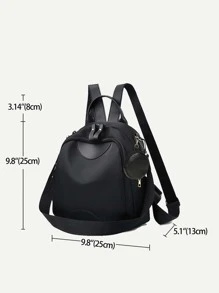 Minimalist Classic Backpack With Small Pouch School Bag For Graduate, Teen Girls, Freshman, Sophomore, Junior & Senior In College, University & High School, Perfect For Outdoors ,Travel & Back To School - Black - View 6