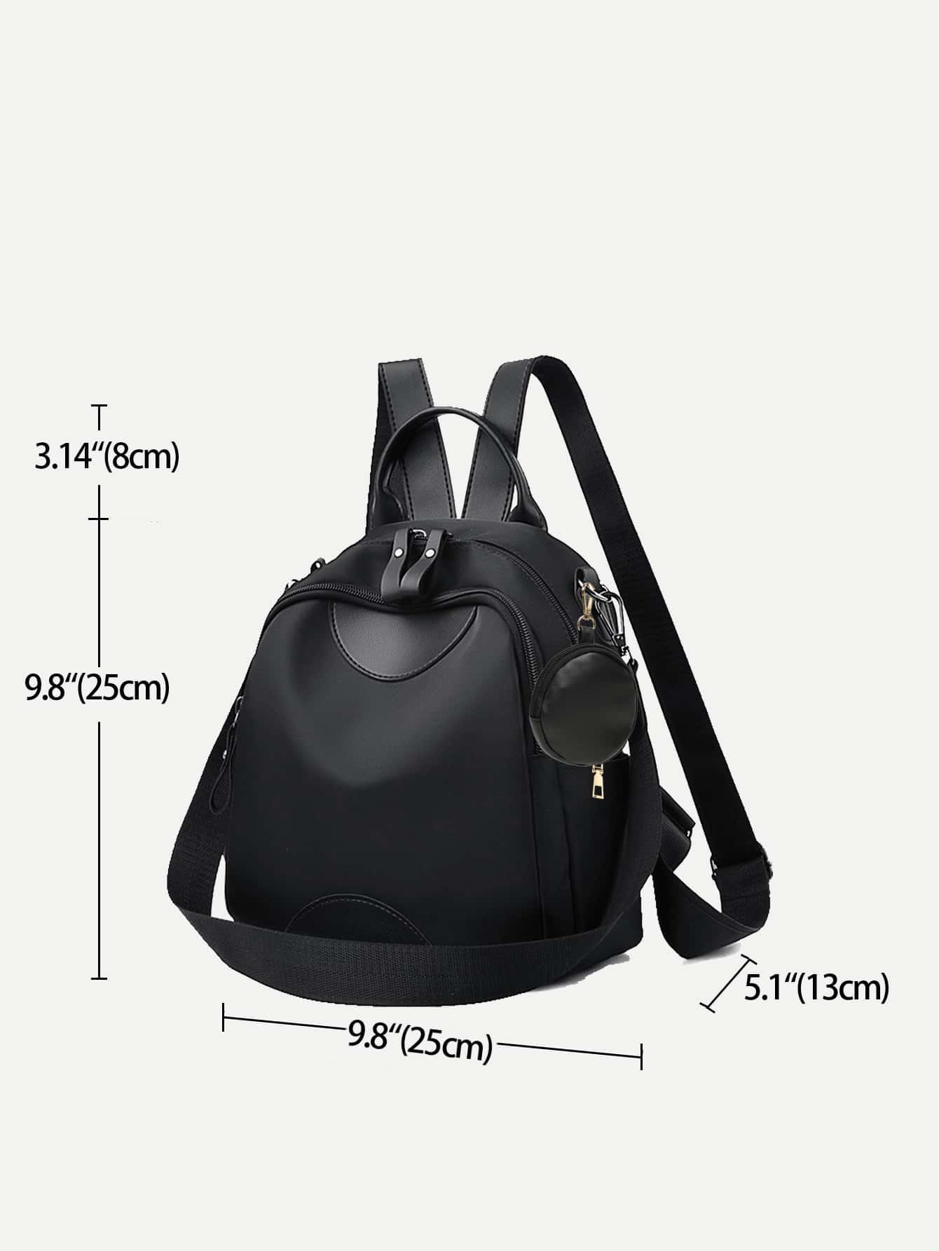 Minimalist Classic Backpack With Small Pouch School Bag For Graduate, Teen Girls, Freshman, Sophomore, Junior & Senior In College, University & High School, Perfect For Outdoors ,Travel & Back To School - Black - View 6