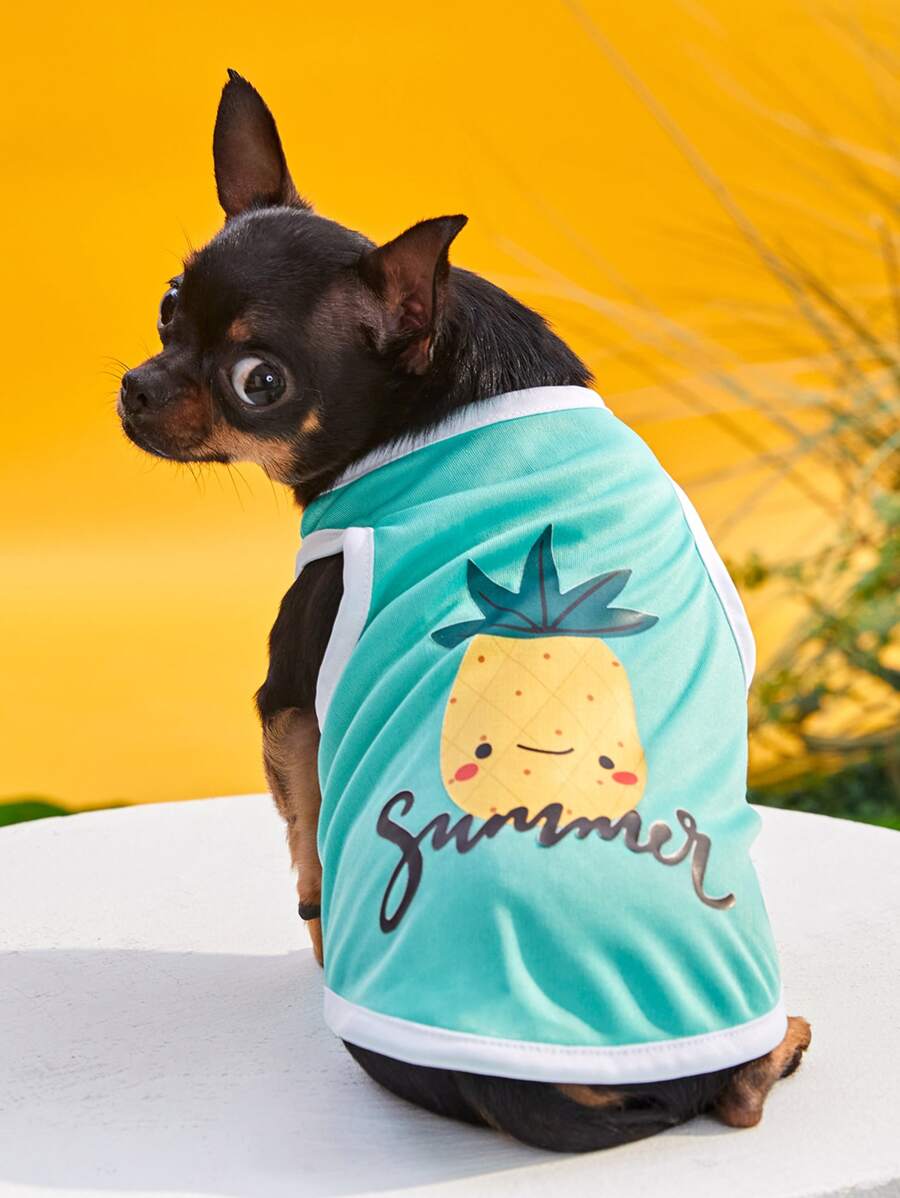 PETSIN Pineapple Print Pet Tank - Multicolor - View 1