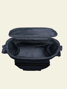 1pc Baby Stroller Hanging Bag Shoulder Mommy Bag - Black - View 9
