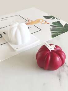 1pc Pumpkin Shaped DIY Candle Mold - White - View 4