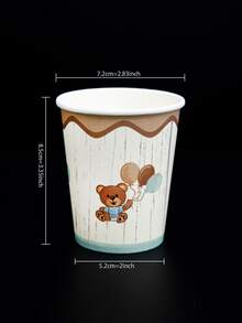 12pcs Cartoon Bear Print Disposable Cup - Multicolor - View 4